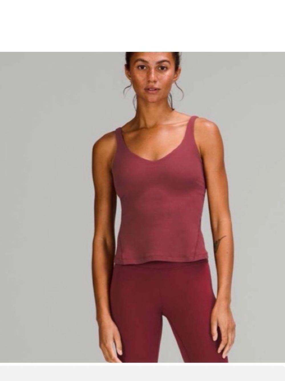 Lululemon waist length tank mulled wine 4